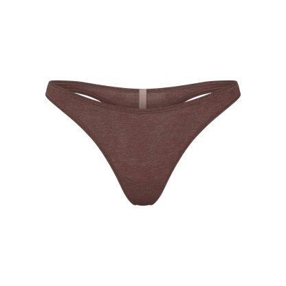EVERYDAY COTTON THONG - COCOA HEATHER