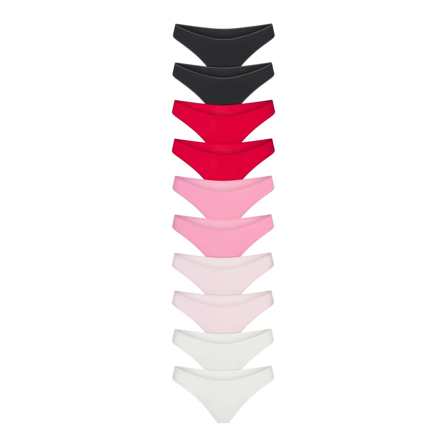 LIGHTWEIGHT COTTON THONG 10-PACK - CARNATION MULTI