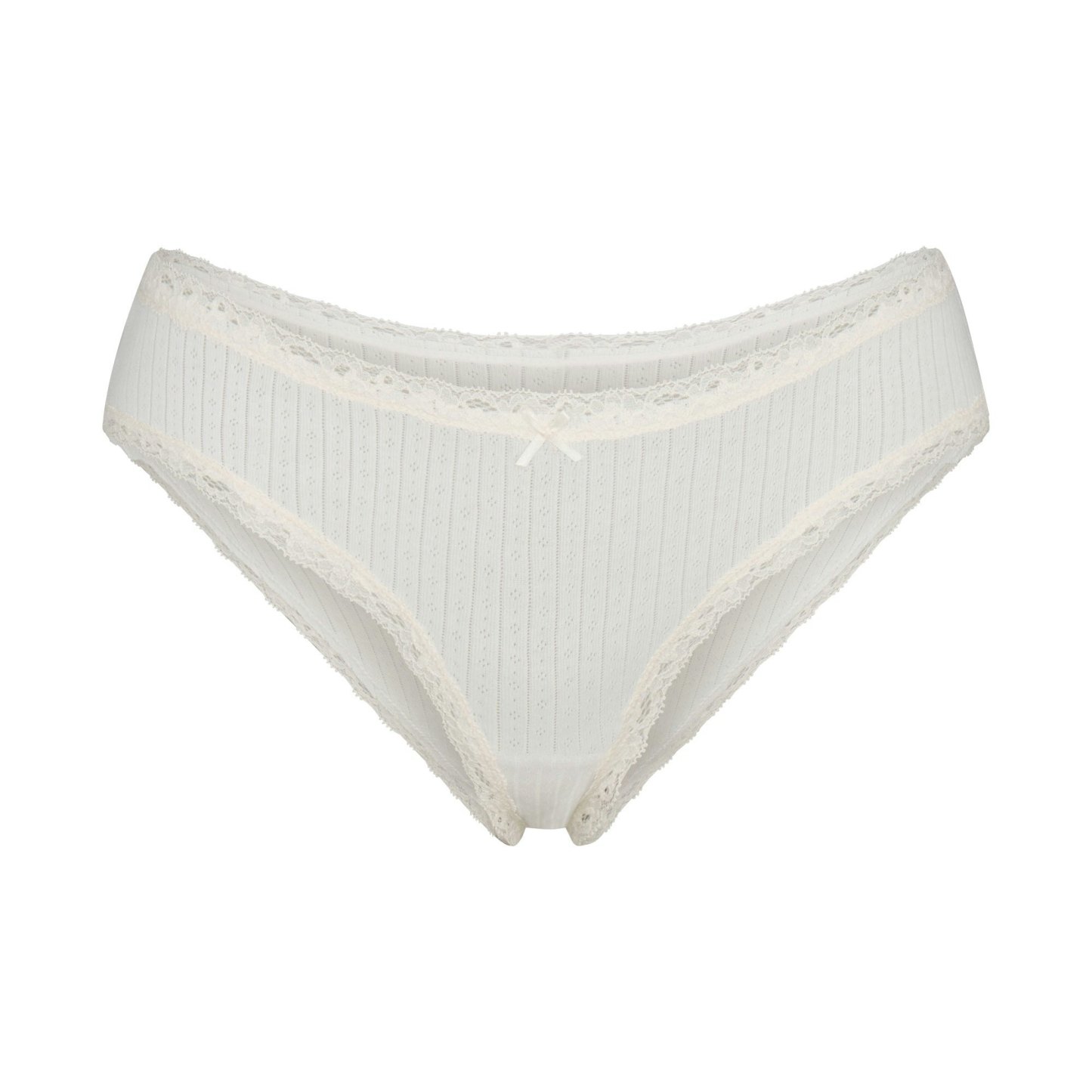 LIGHTWEIGHT COTTON POINTELLE LACE BRIEF - MARBLE TONAL