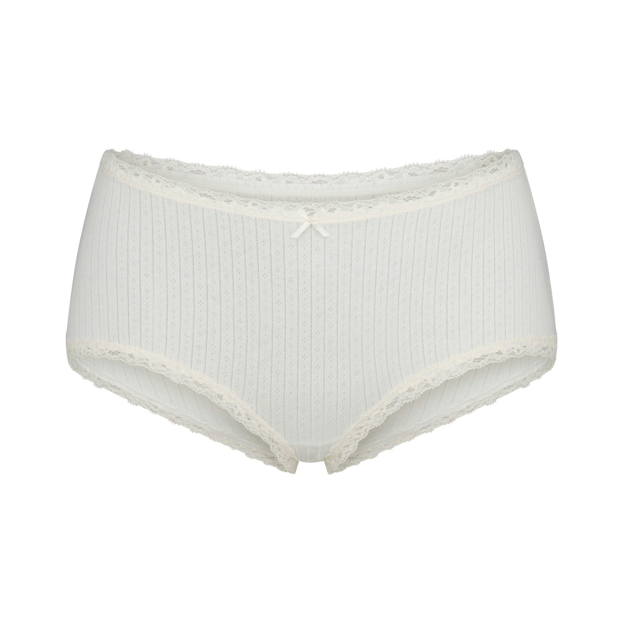 LIGHTWEIGHT COTTON POINTELLE LACE BOY SHORT - MARBLE TONAL