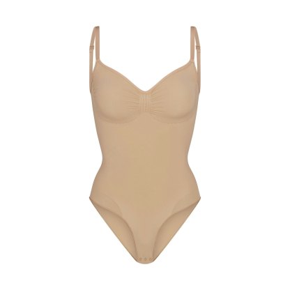 SEAMLESS SCULPT BRIEF BODYSUIT - CLAY