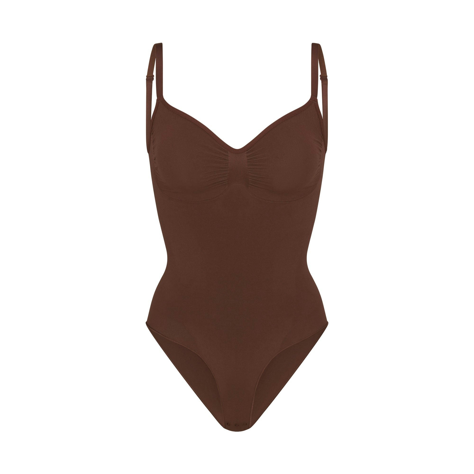 SEAMLESS SCULPT BRIEF BODYSUIT - COCOA