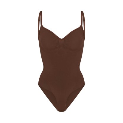 SEAMLESS SCULPT BRIEF BODYSUIT - COCOA