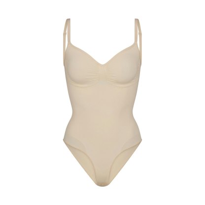 SEAMLESS SCULPT BRIEF BODYSUIT - SAND