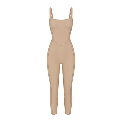 POWER MESH SHAPEWEAR CATSUIT - CLAY