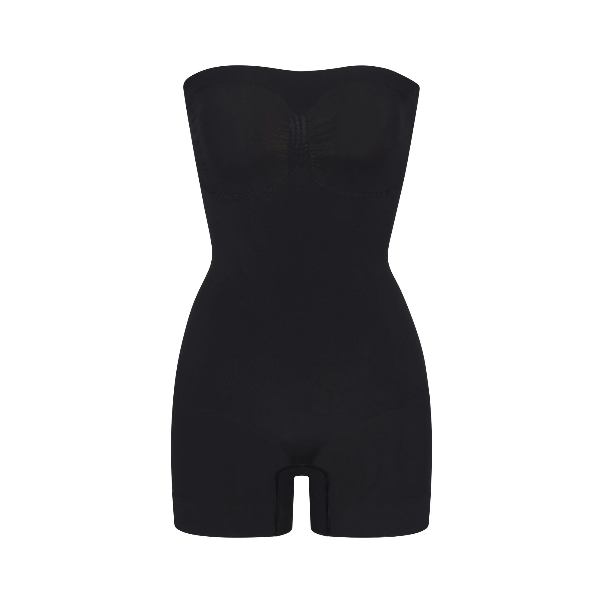 SEAMLESS SCULPT STRAPLESS SHORTIE BODYSUIT - ONYX