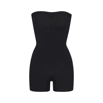 SEAMLESS SCULPT STRAPLESS SHORTIE BODYSUIT - ONYX