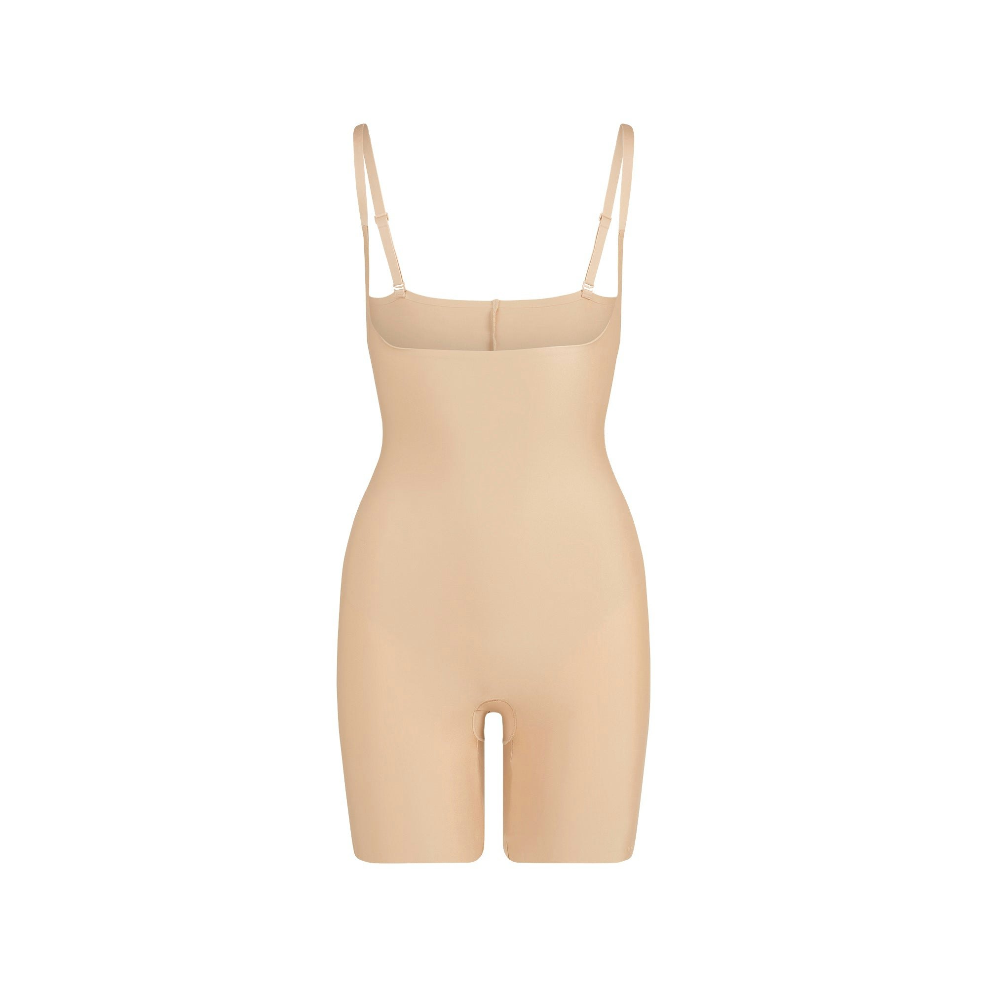 SKIMS BODY CORE SCULPT OPEN BUST MID THIGH BODYSUIT - CLAY