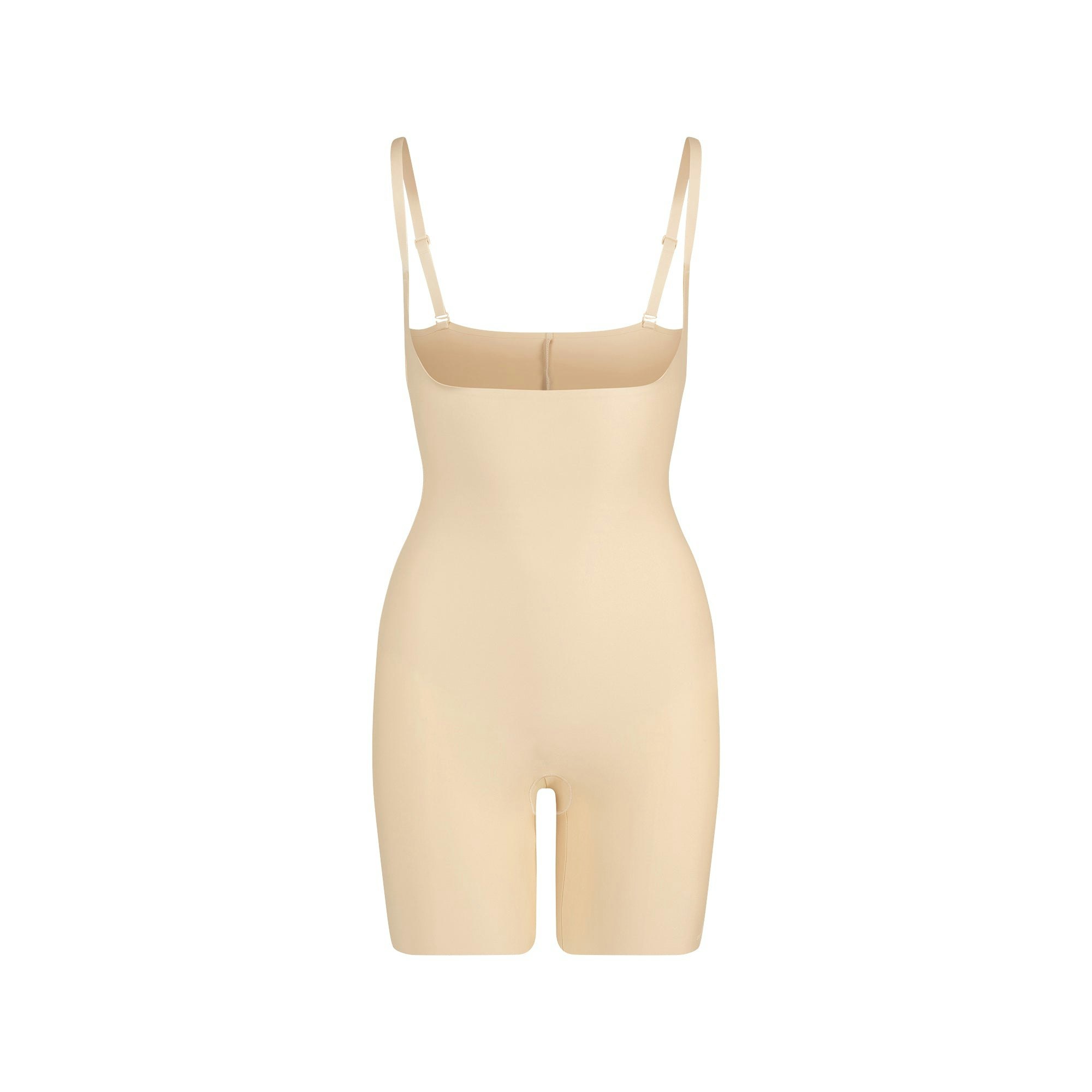 SKIMS BODY CORE SCULPT OPEN BUST MID THIGH BODYSUIT - SAND