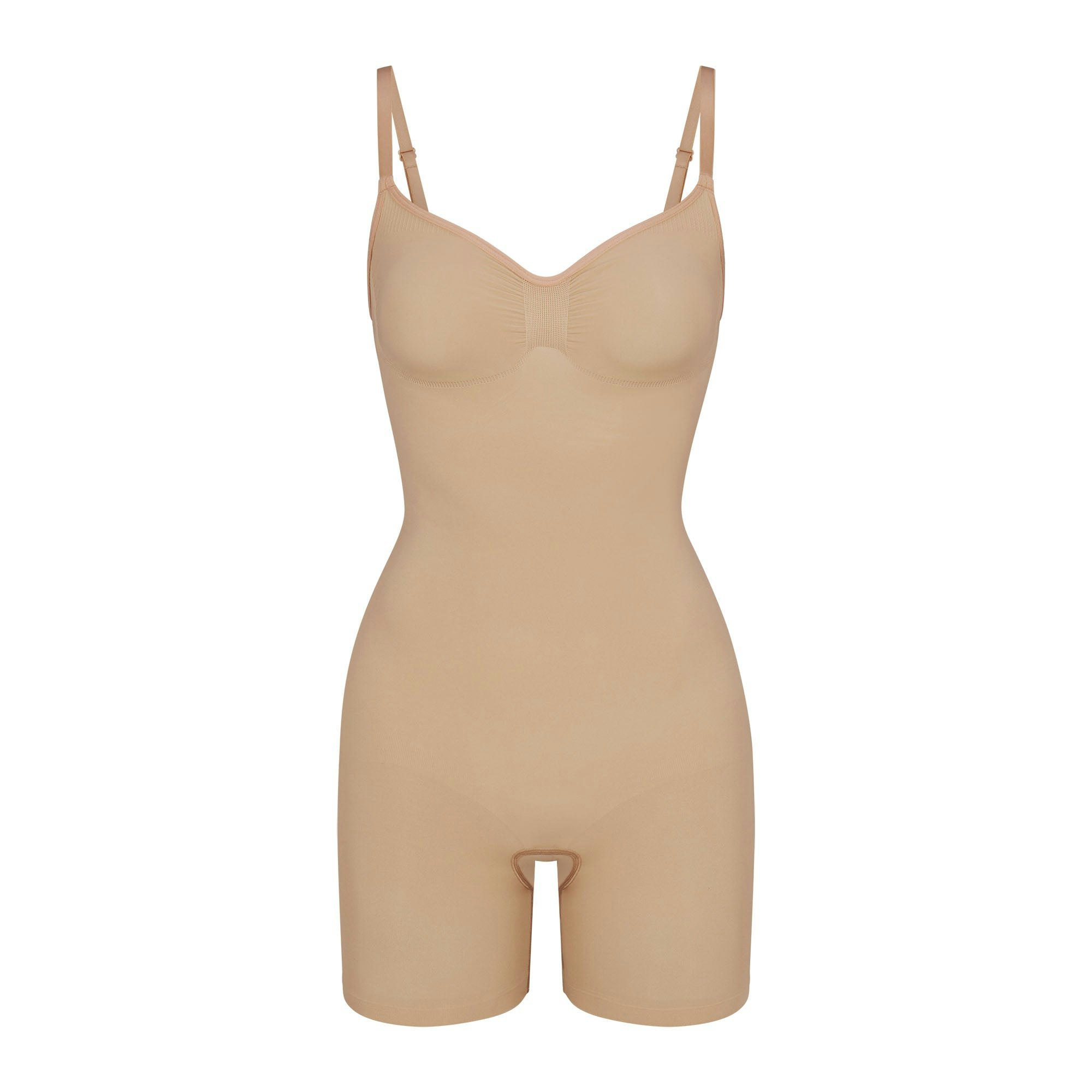 SEAMLESS SCULPT MID THIGH BODYSUIT - CLAY