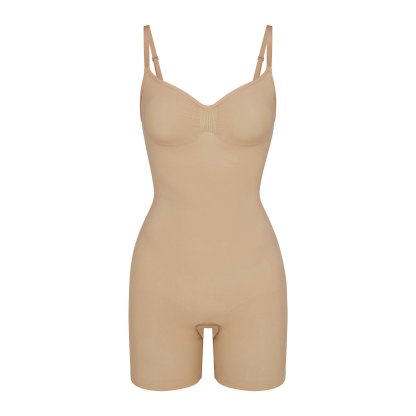 SEAMLESS SCULPT MID THIGH BODYSUIT - CLAY