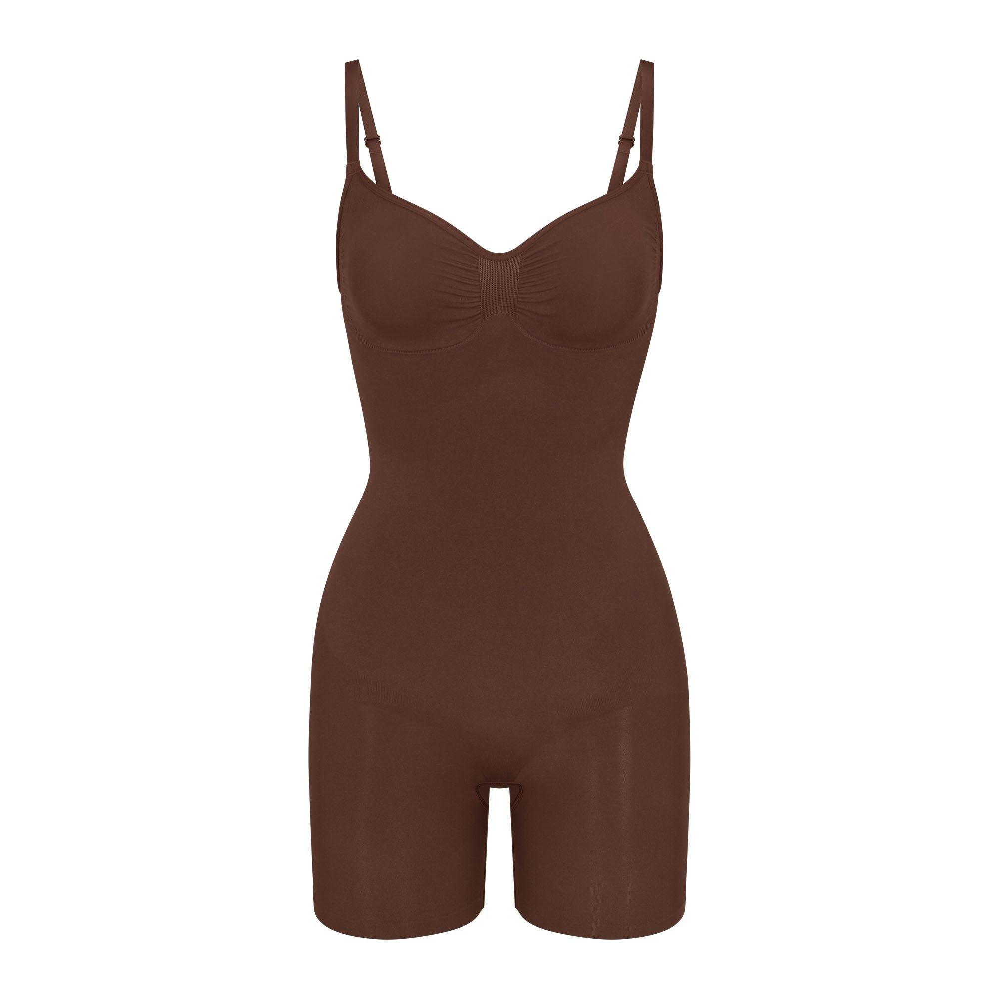 SEAMLESS SCULPT MID THIGH BODYSUIT - COCOA