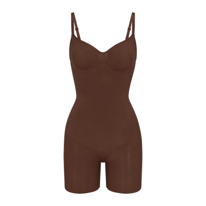 SEAMLESS SCULPT MID THIGH BODYSUIT - COCOA