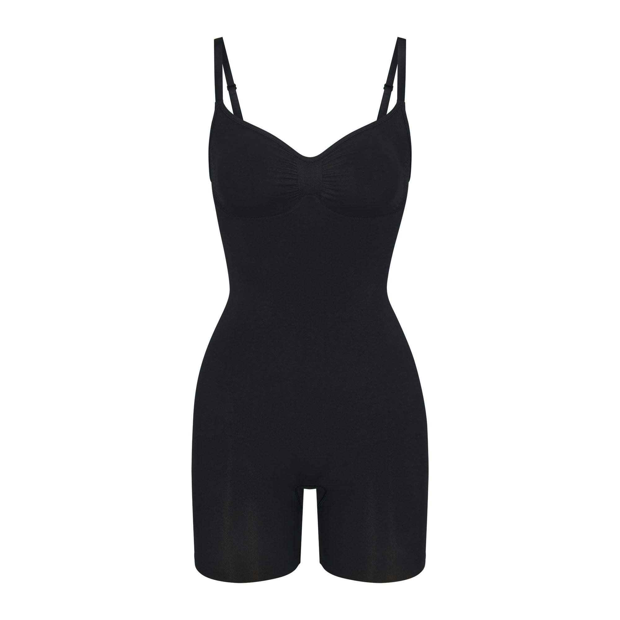 SEAMLESS SCULPT MID THIGH BODYSUIT - ONYX