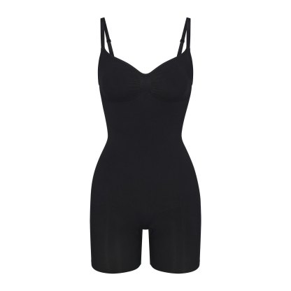 SEAMLESS SCULPT MID THIGH BODYSUIT - ONYX