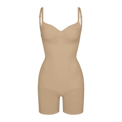 SEAMLESS SCULPT LOW BACK MID THIGH BODYSUIT - CLAY