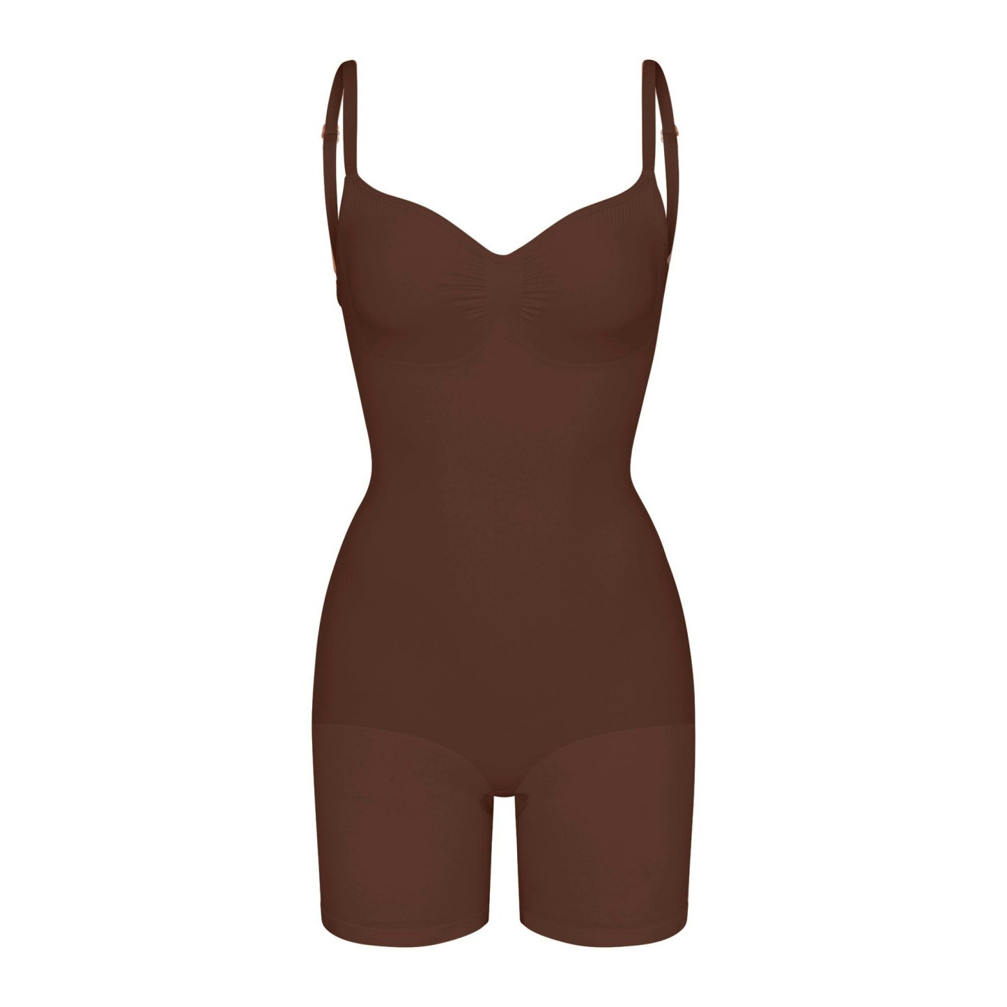 SEAMLESS SCULPT LOW BACK MID THIGH BODYSUIT - COCOA