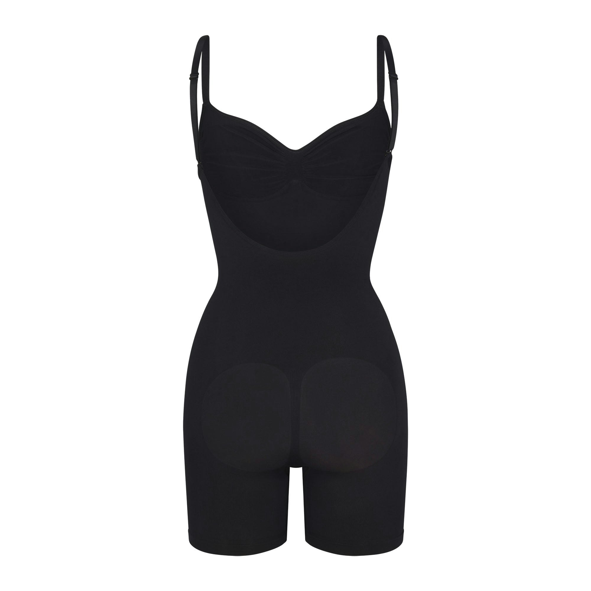 SEAMLESS SCULPT LOW BACK MID THIGH BODYSUIT - ONYX