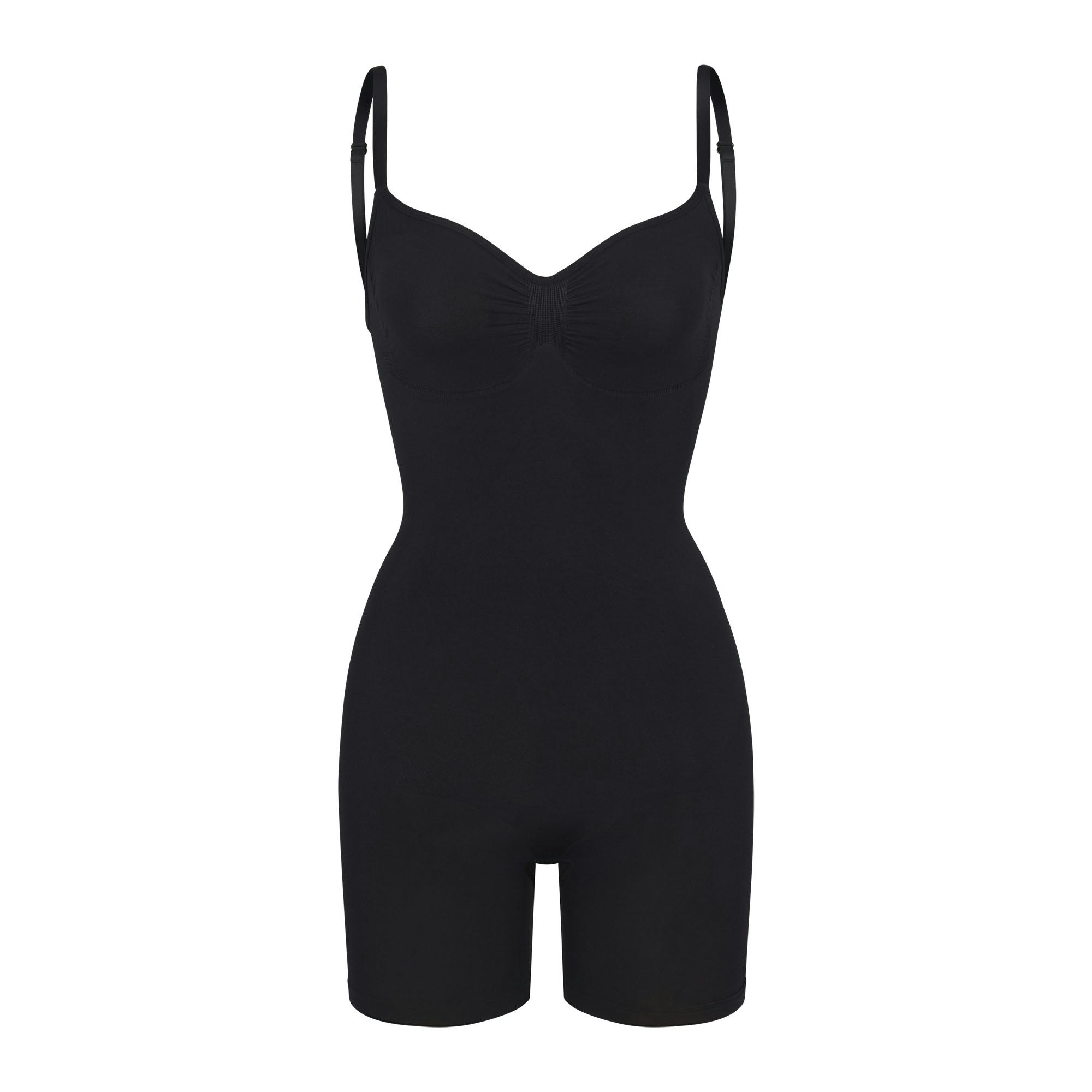 SEAMLESS SCULPT LOW BACK MID THIGH BODYSUIT - ONYX