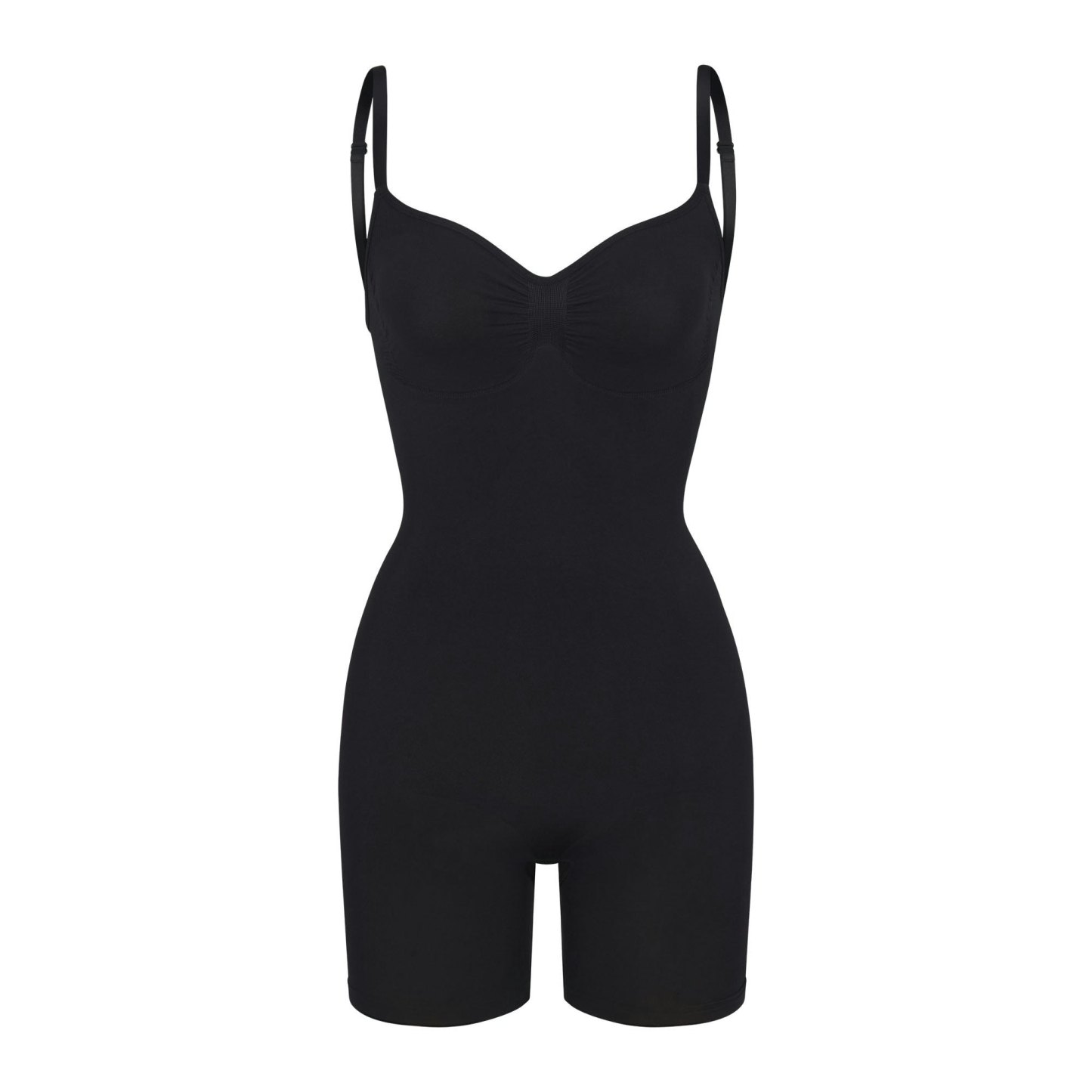 SEAMLESS SCULPT LOW BACK MID THIGH BODYSUIT - ONYX