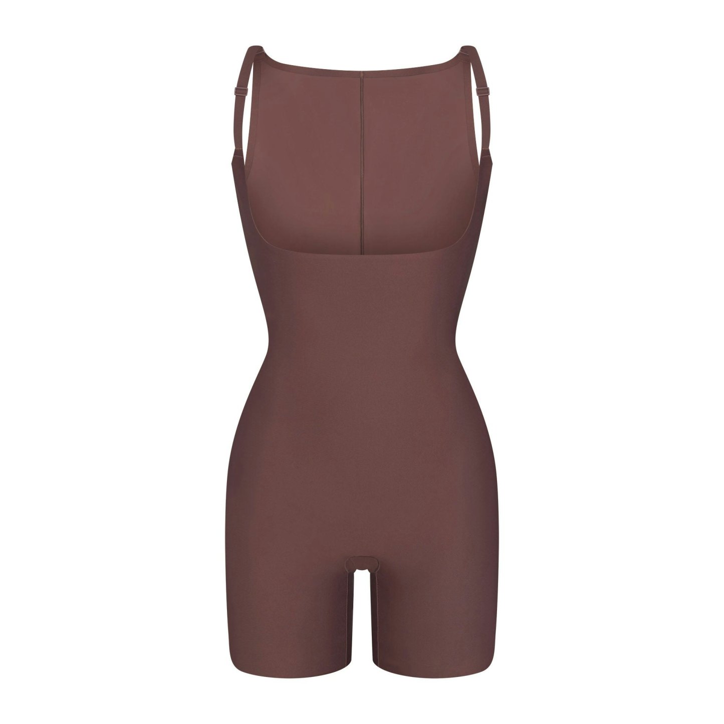 SKIMS BODY CORE SCULPT BACK SMOOTHING OPEN BUST MID THIGH BODYSUIT - COCOA