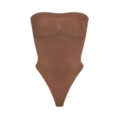 SEAMLESS SCULPT STRAPLESS THONG BODYSUIT - JASPER