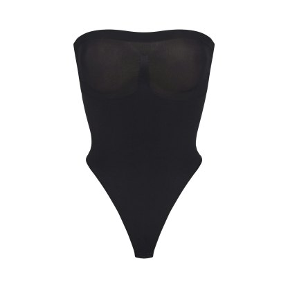 SEAMLESS SCULPT STRAPLESS THONG BODYSUIT - ONYX