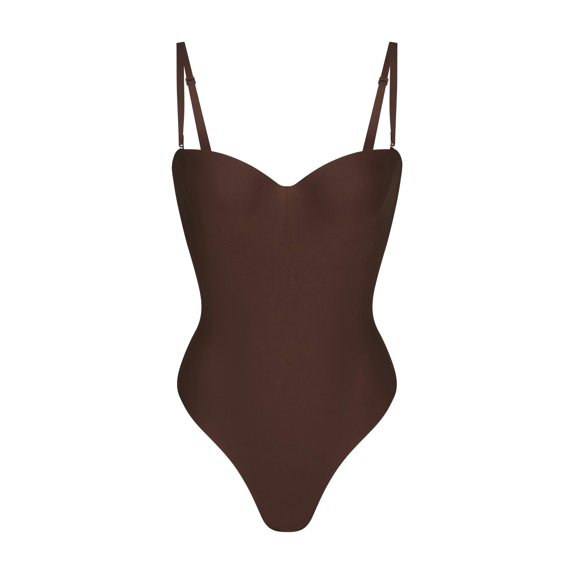 SKIMS BODY UNDERWIRE THONG BODYSUIT - COCOA