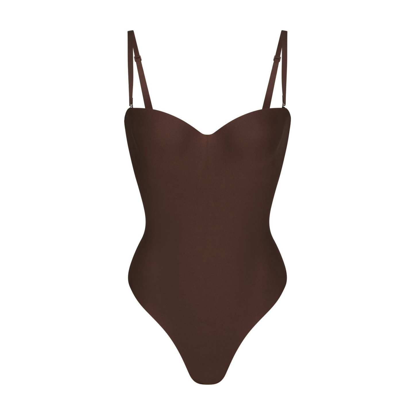 SKIMS BODY UNDERWIRE THONG BODYSUIT - COCOA