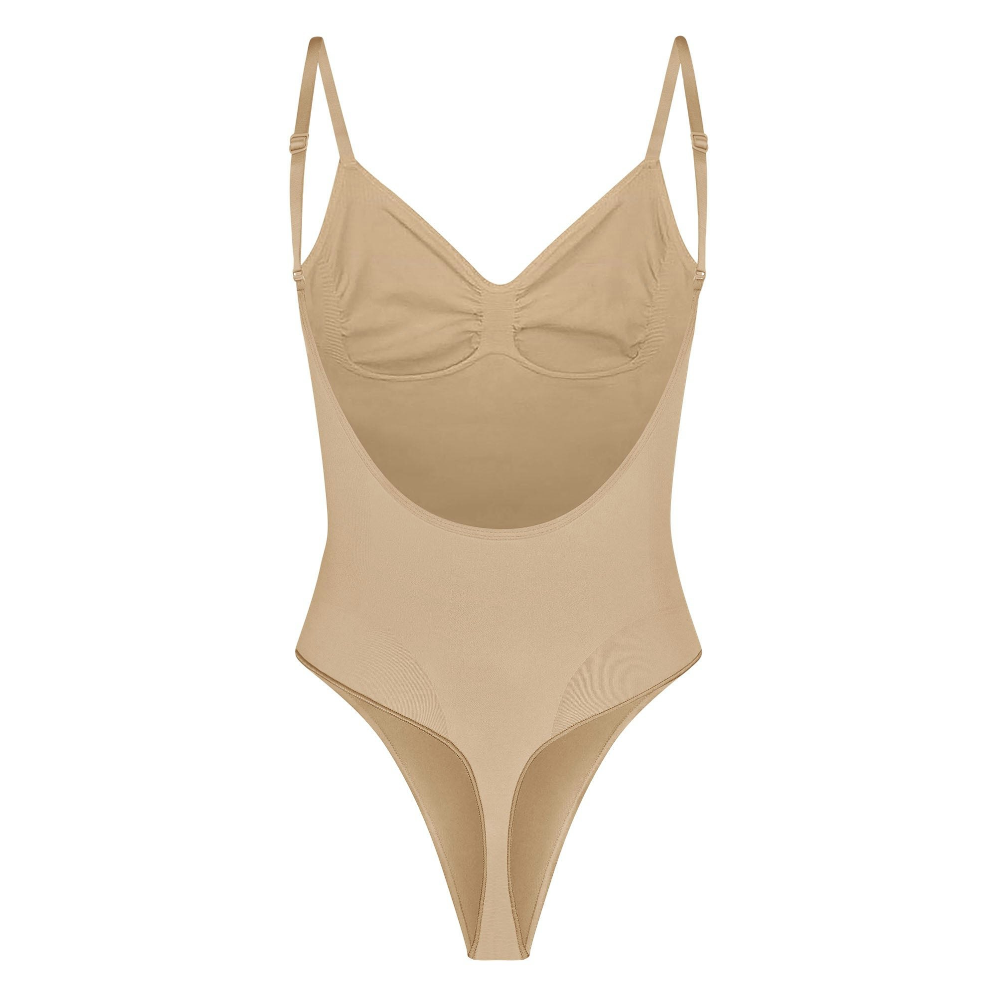 SEAMLESS SCULPT LOW BACK THONG BODYSUIT - CLAY