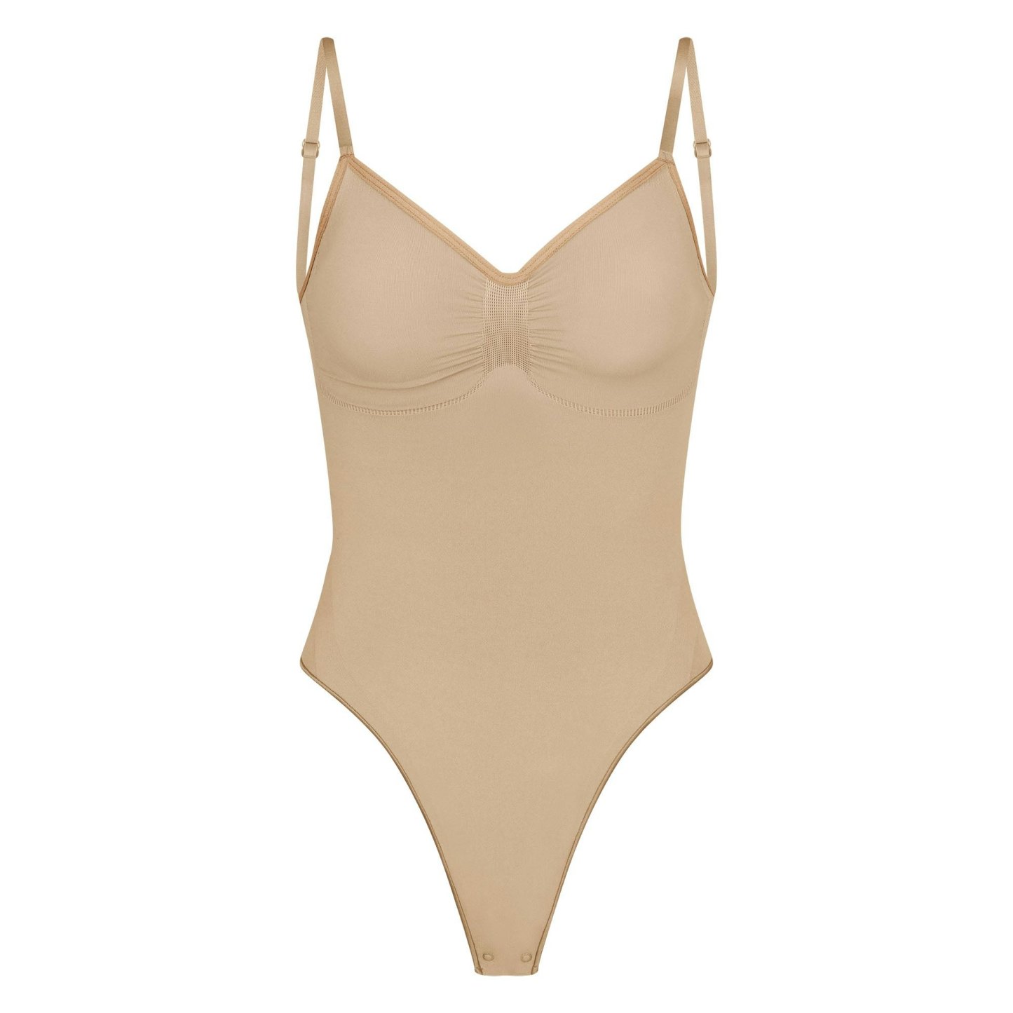 SEAMLESS SCULPT LOW BACK THONG BODYSUIT - CLAY