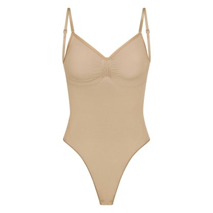 SEAMLESS SCULPT LOW BACK THONG BODYSUIT - CLAY