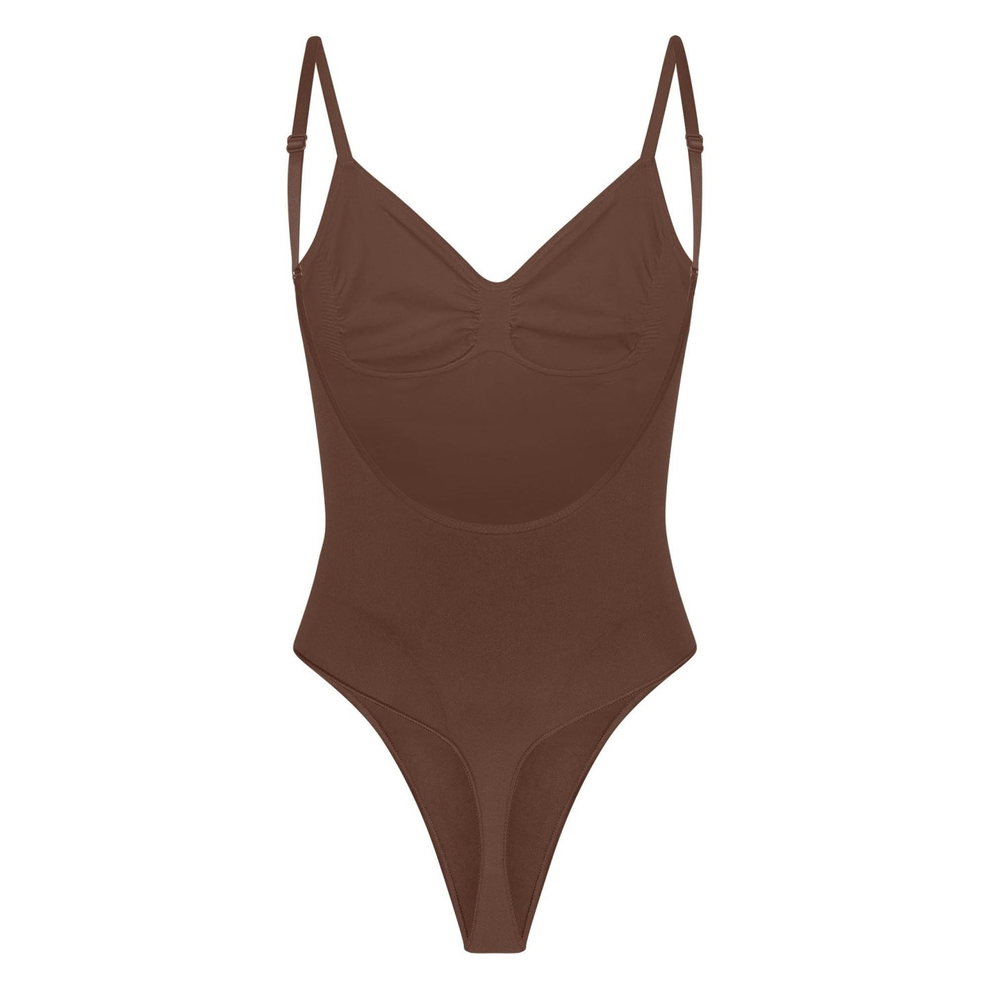 SEAMLESS SCULPT LOW BACK THONG BODYSUIT - COCOA
