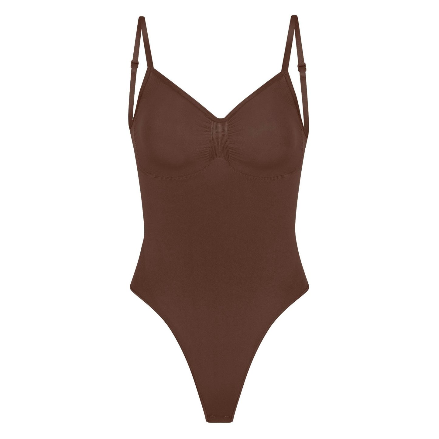 SEAMLESS SCULPT LOW BACK THONG BODYSUIT - COCOA