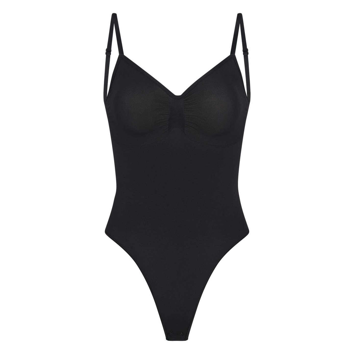 SEAMLESS SCULPT LOW BACK THONG BODYSUIT - ONYX
