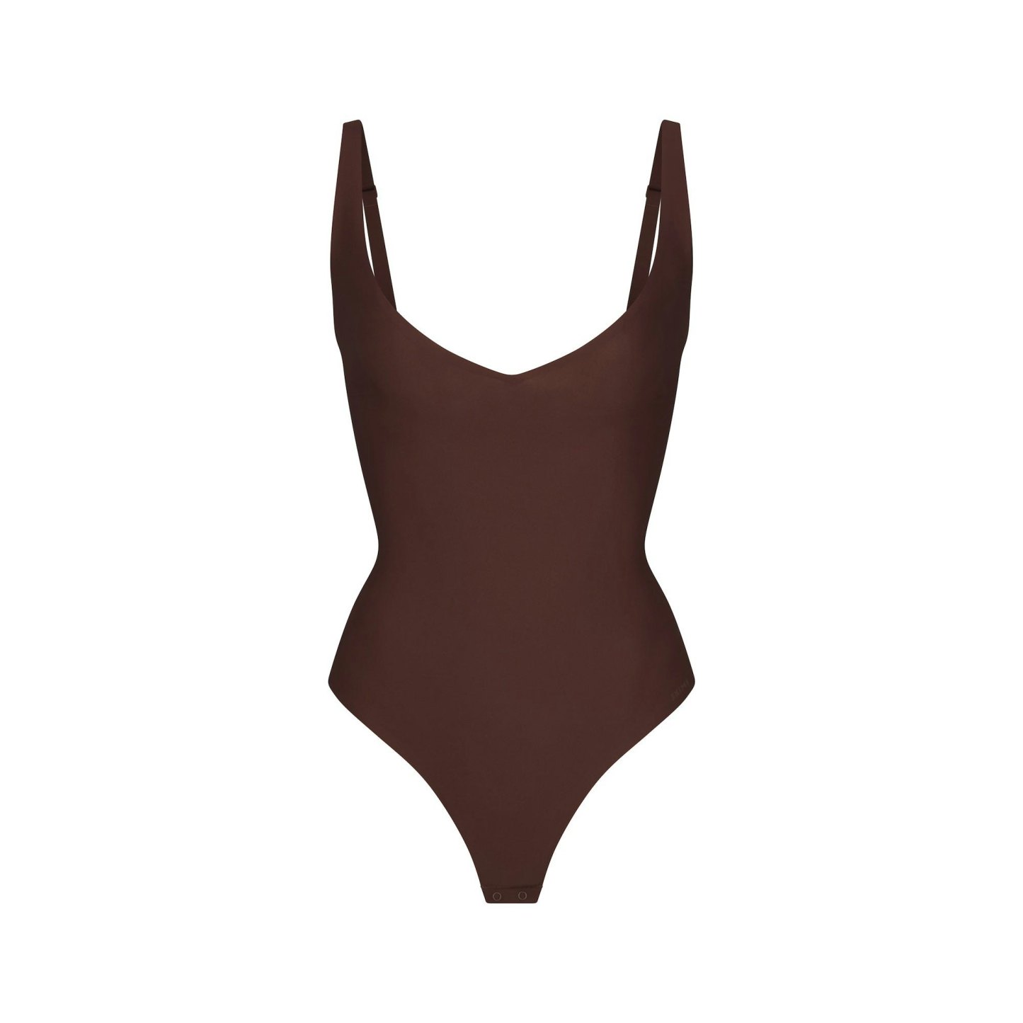 SKIMS BODY CORE SCULPT PLUNGE THONG BODYSUIT - COCOA