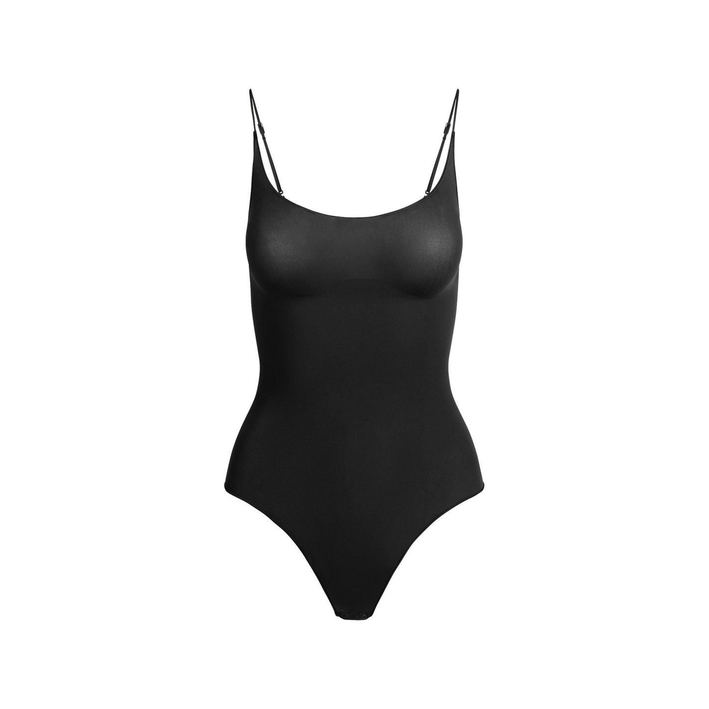 SHEER SEAMLESS THONG BODYSUIT - ONYX