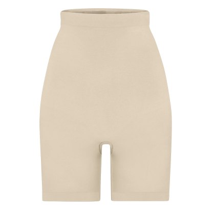 SEAMLESS SCULPT HIGH-WAISTED ABOVE THE KNEE SHORT - SAND