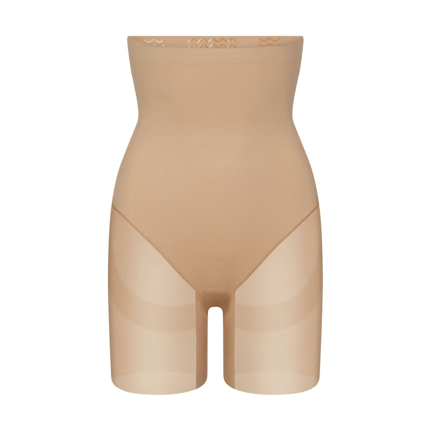 POWER MESH SHAPEWEAR CORE SCULPT HIGH-WAISTED MID THIGH SHORT - CLAY