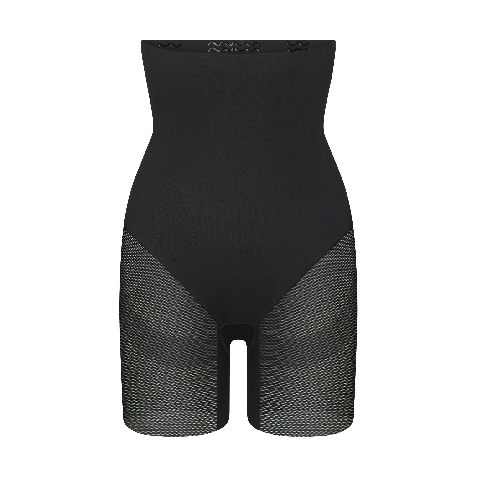 POWER MESH SHAPEWEAR CORE SCULPT HIGH-WAISTED MID THIGH SHORT - ONYX