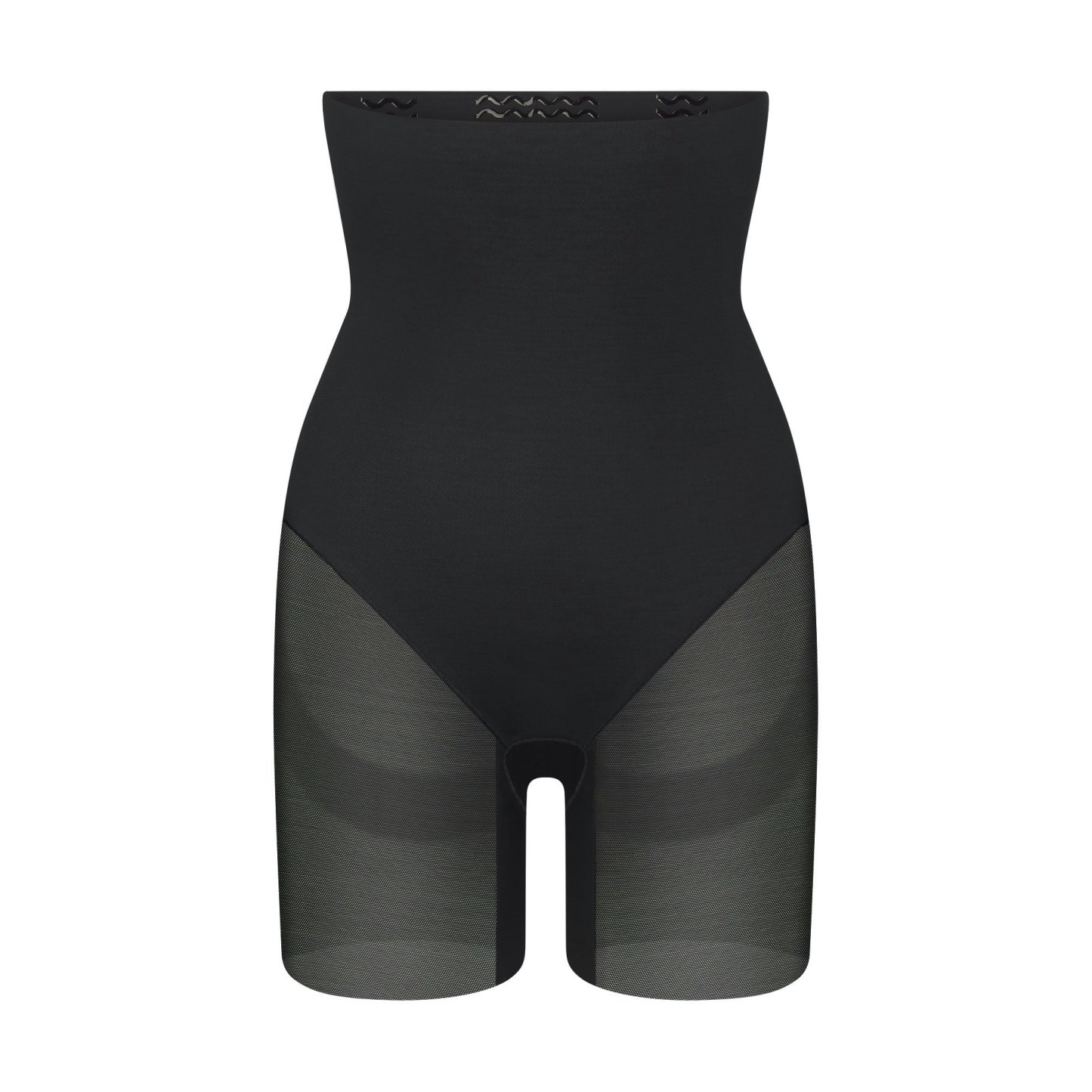 POWER MESH SHAPEWEAR CORE SCULPT HIGH-WAISTED MID THIGH SHORT - ONYX