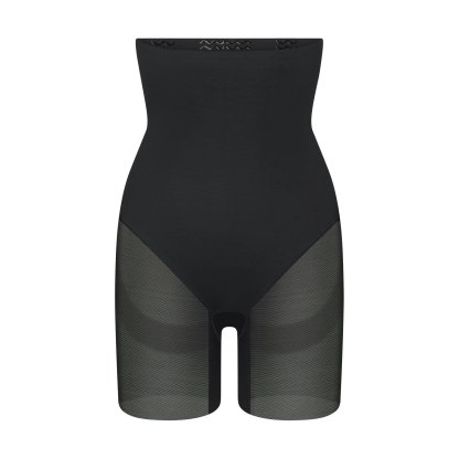 POWER MESH SHAPEWEAR CORE SCULPT HIGH-WAISTED MID THIGH SHORT - ONYX