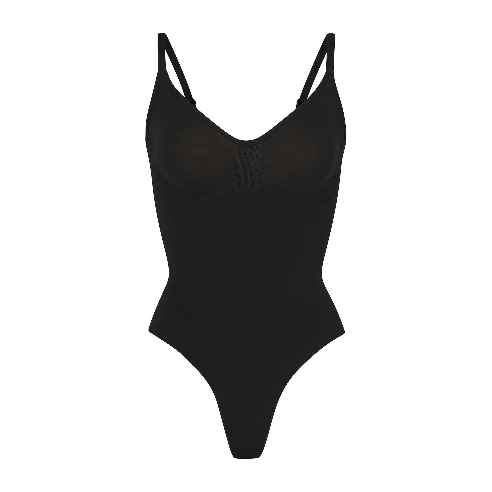 SEAMLESS SCULPT THONG BODYSUIT - ONYX