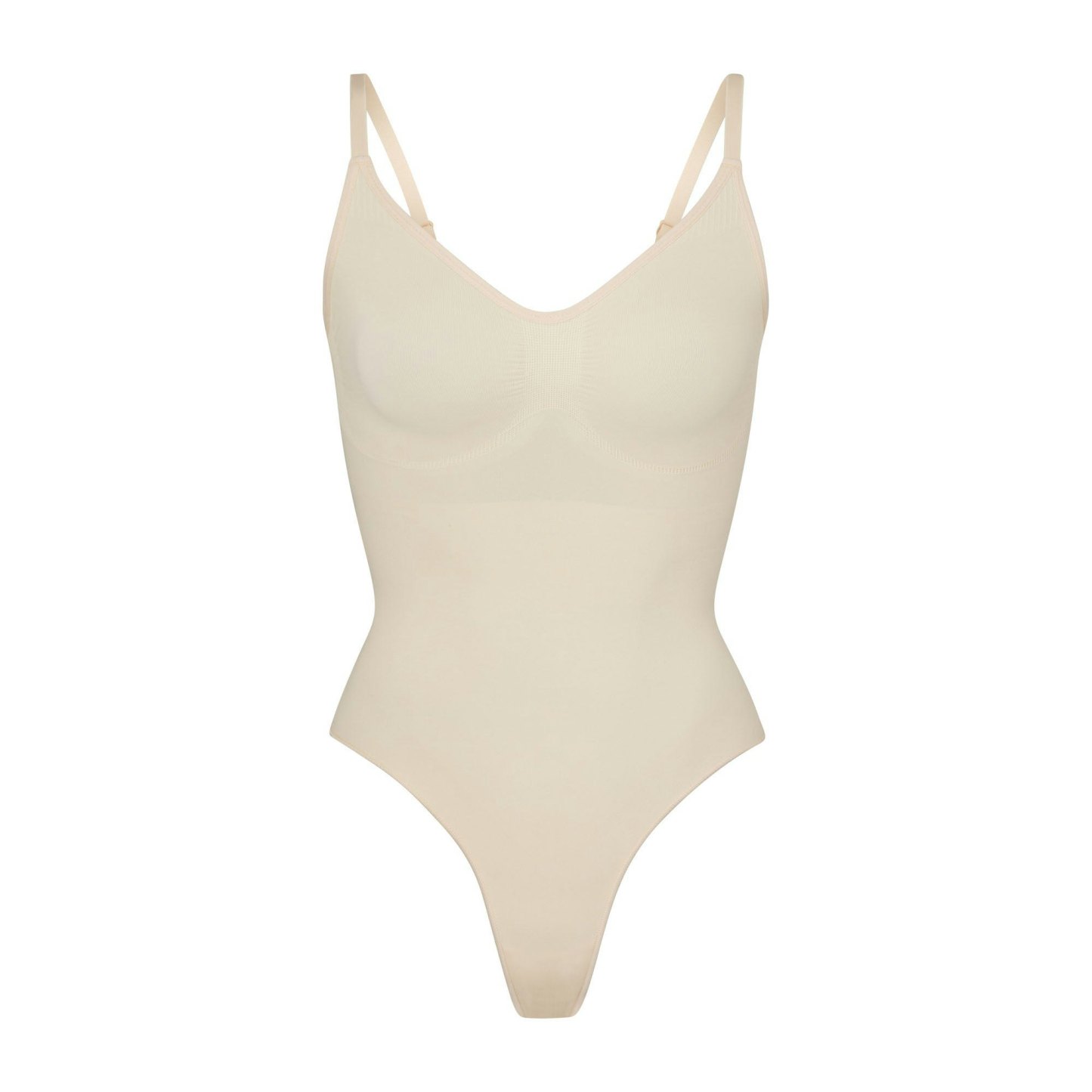 SEAMLESS SCULPT THONG BODYSUIT - SAND