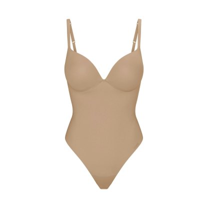 SKIMS ULTIMATE BODY PUSH-UP THONG BODYSUIT - CLAY