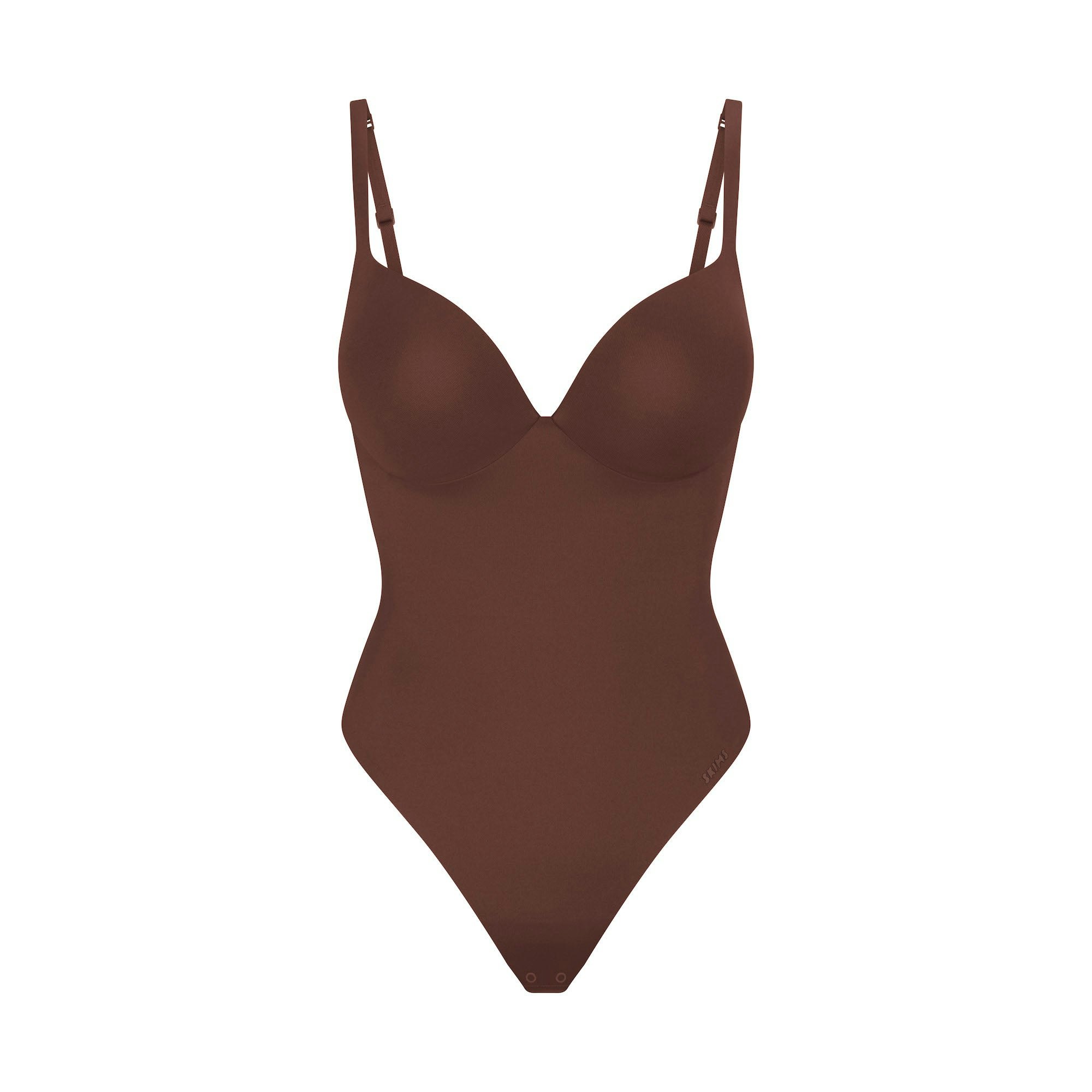 SKIMS ULTIMATE BODY PUSH-UP THONG BODYSUIT - COCOA