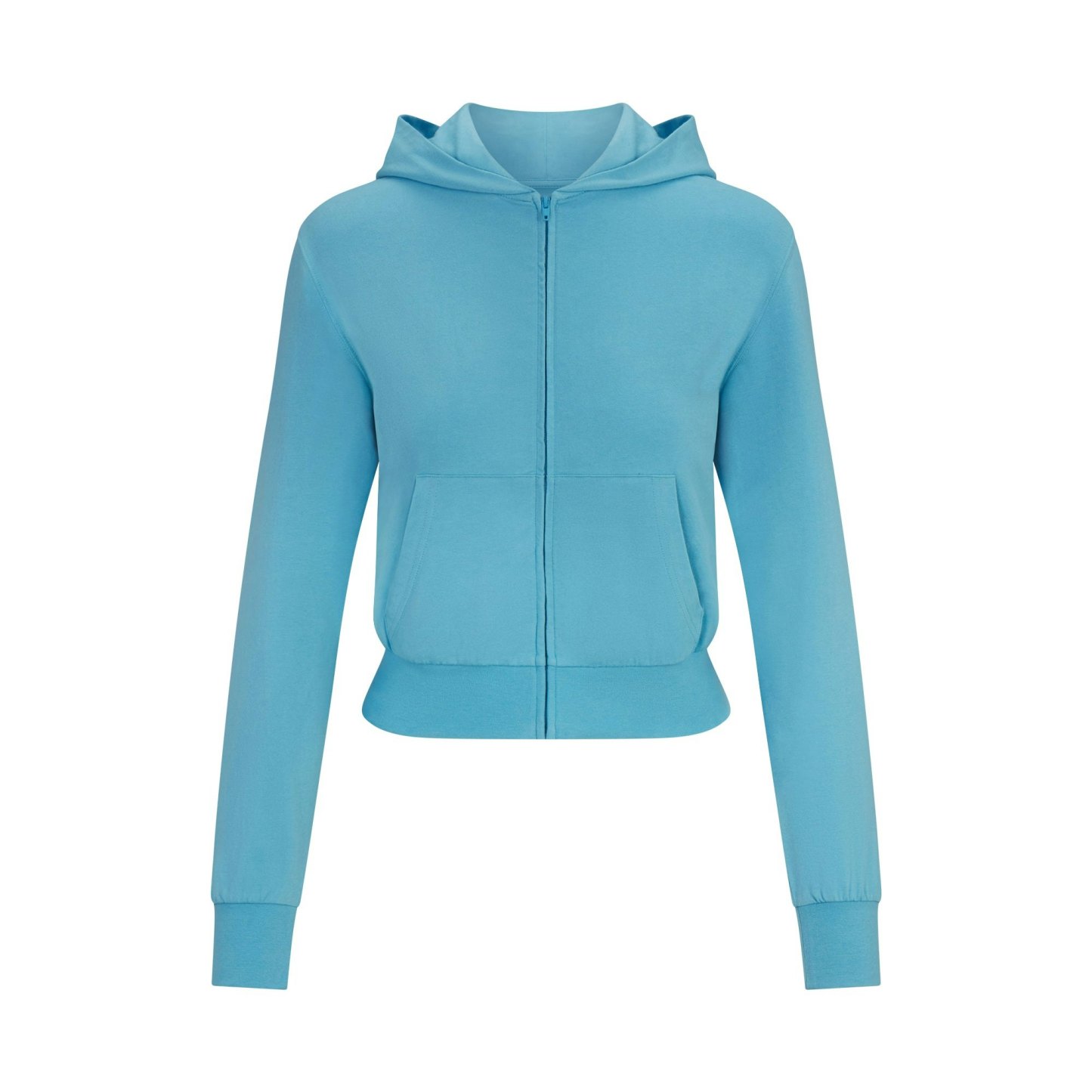 COTTON JERSEY ZIP UP HOODIE - WATER - image 15