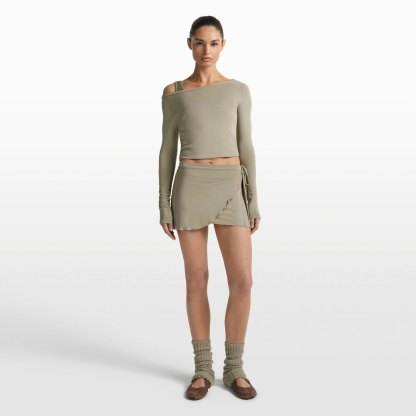 NikeSKIMS STRETCH KNIT WRAP SKIRT - DUNE