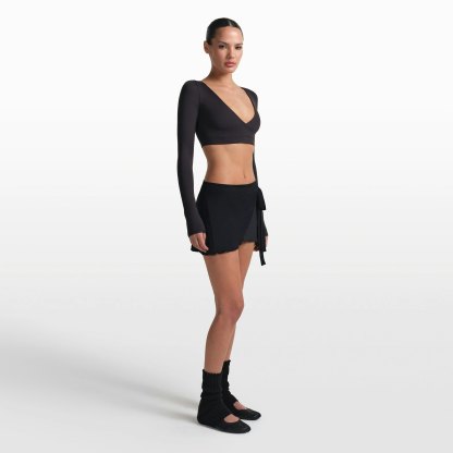 NikeSKIMS STRETCH KNIT WRAP SKIRT - OBSIDIAN - image 10