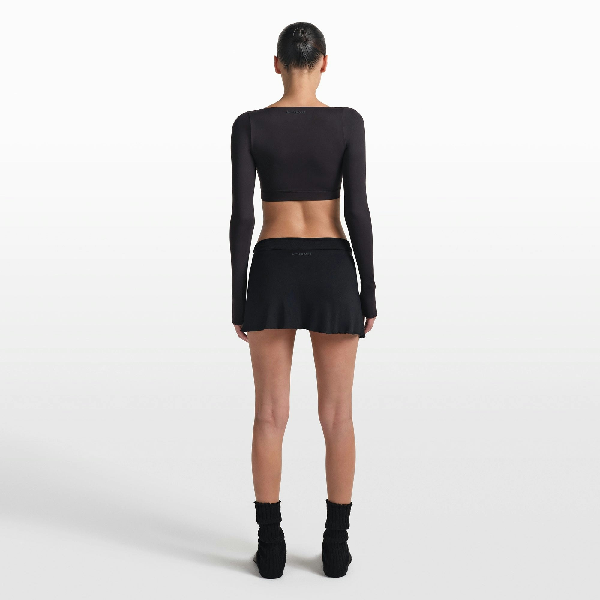 NikeSKIMS STRETCH KNIT WRAP SKIRT - OBSIDIAN - image 13